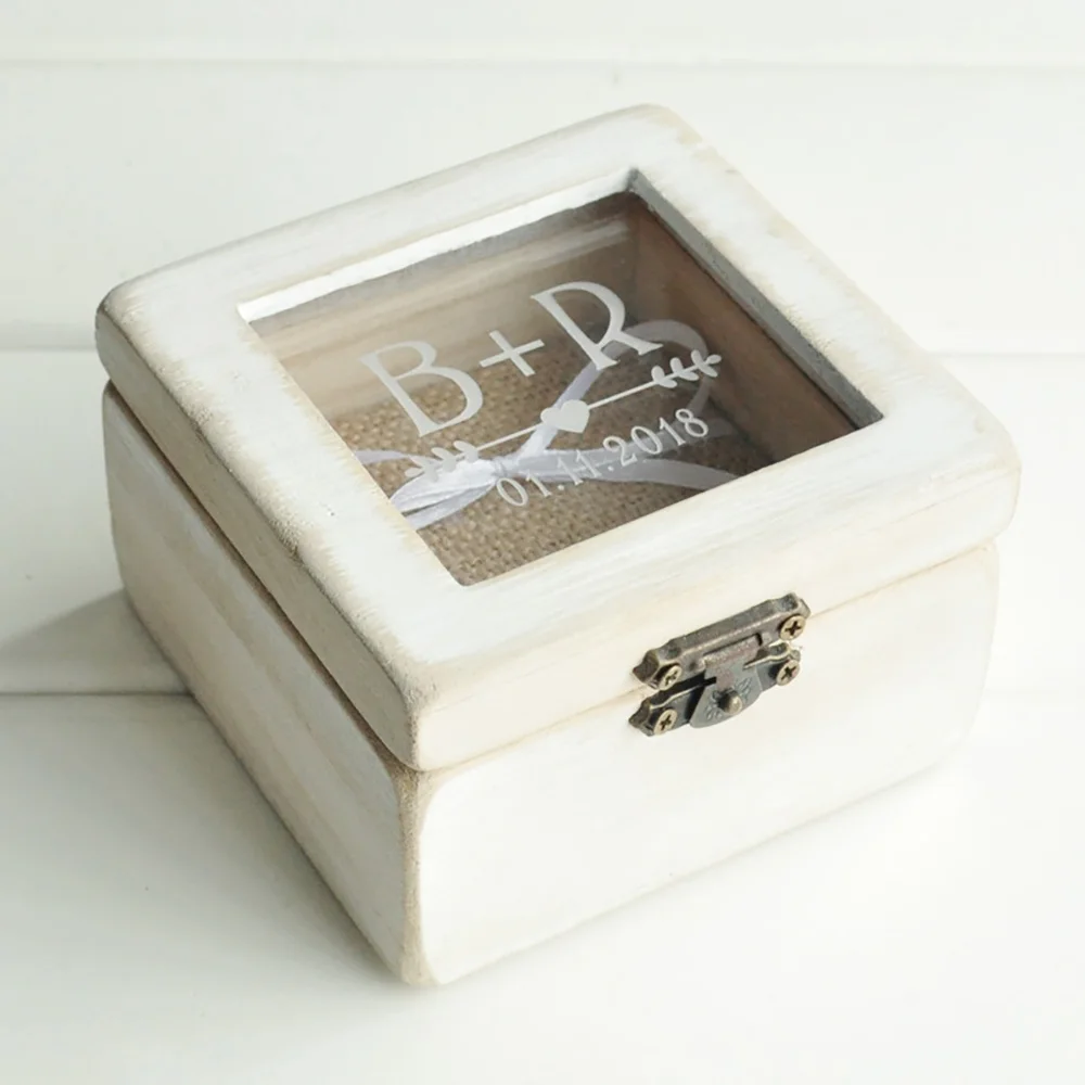 Personalized Wedding Ring Box Rustic Engagement Box Wedding Favors Wedding Ring Bearer Box Wooden Ring Pillow Box Jewelry Box