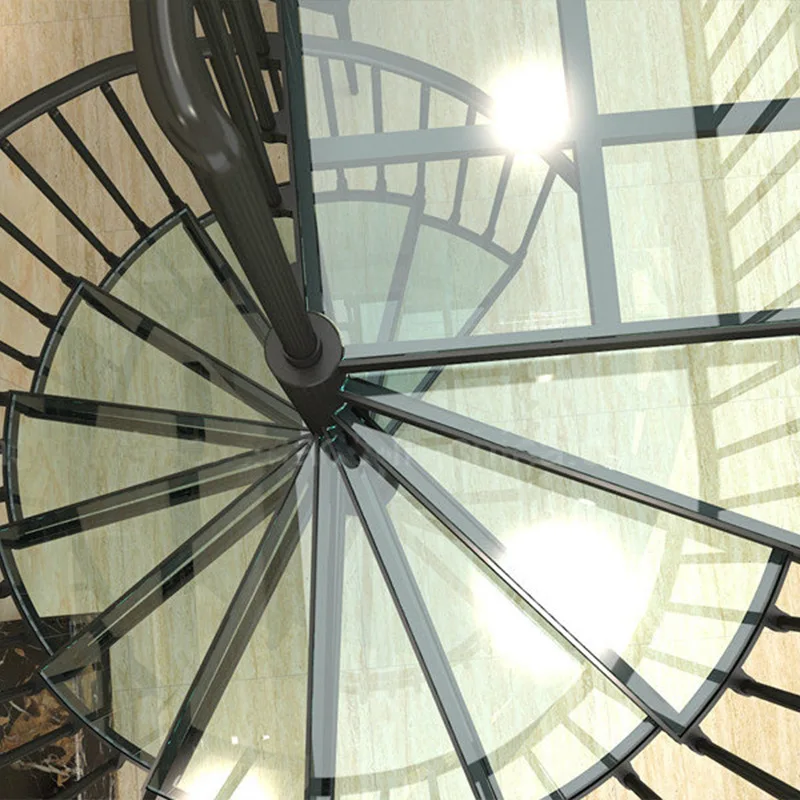 맞춤형 상업용 산업용 곡선형 스테인리스 계단 난간 주택 야외 계단