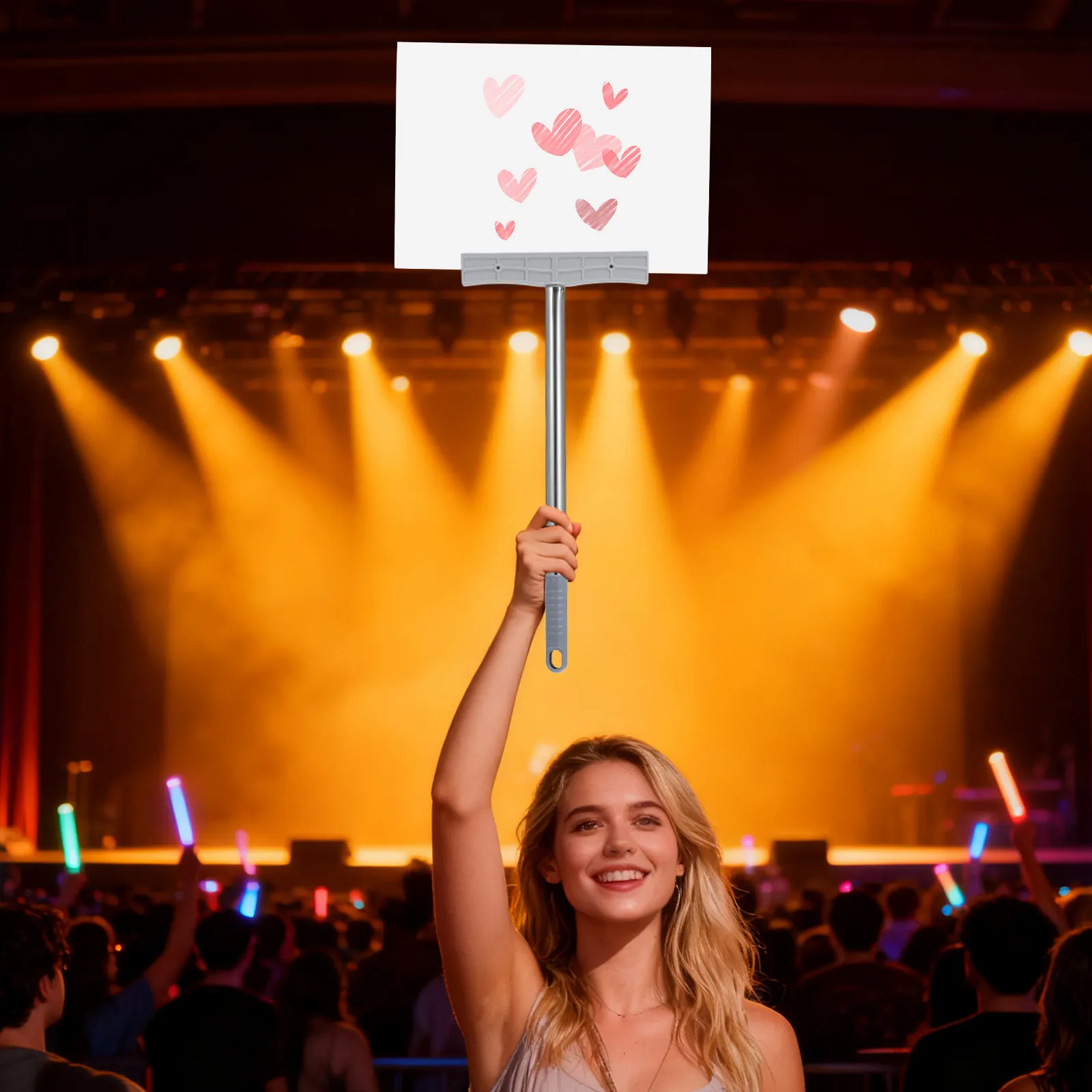 2Pcs 스테인레스 스틸 간판 홀더 막대 휴대용 간판 막대 퍼레이드 환영 스포츠..