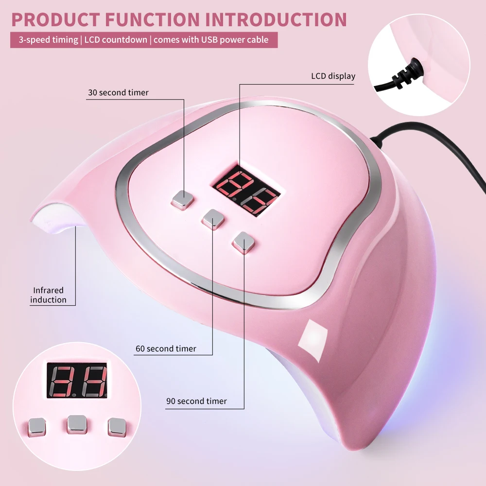 Professional Nail Dryer With 18LEDS Infrared Sensor Manicure Nail UV Lamp for Curing All UV Gel Nail Polish Dryer Salon Tools 3