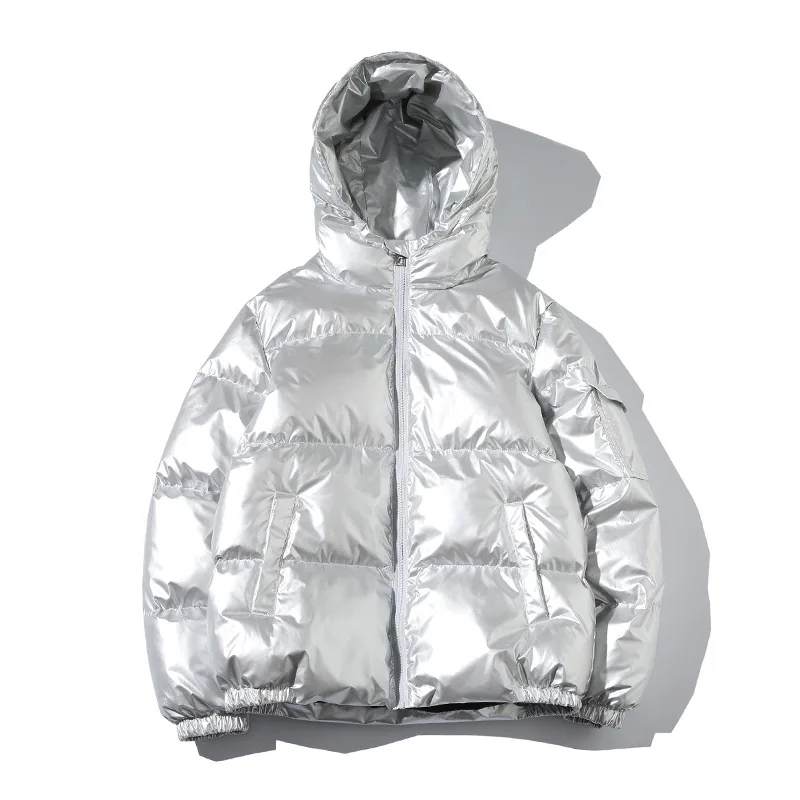 2021 Women's Down Jacket Winter Glossy Silver/Black/Gold/Blue Large Size 5XL Hooded Parka Outwear Down Padded Coats Female
