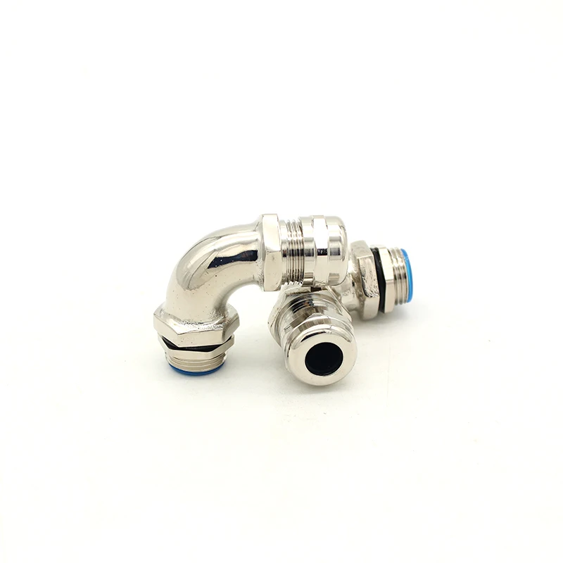 Metal Flexible Conduit Fittings 90&deg; Degree Electrical Wire Range Gland Connector Brass Right Angle Cable Gland