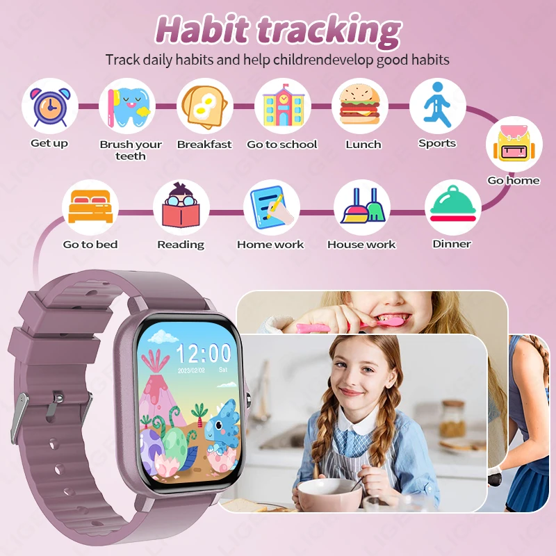 Kids Smart Watch for Girl Boy Digital Sport Watch Step Counter Pedometer Alarm Clock Fitness Tracker Kids Watches Teens Students