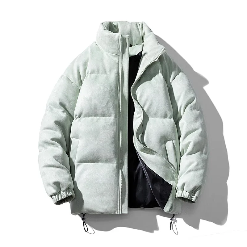 Winter Jacket Men\'s Parkas Thicken Warm Windproof Coat Mens Stand Collar Jackets Solid Color Parka Coat Women Fashion Streetwear
