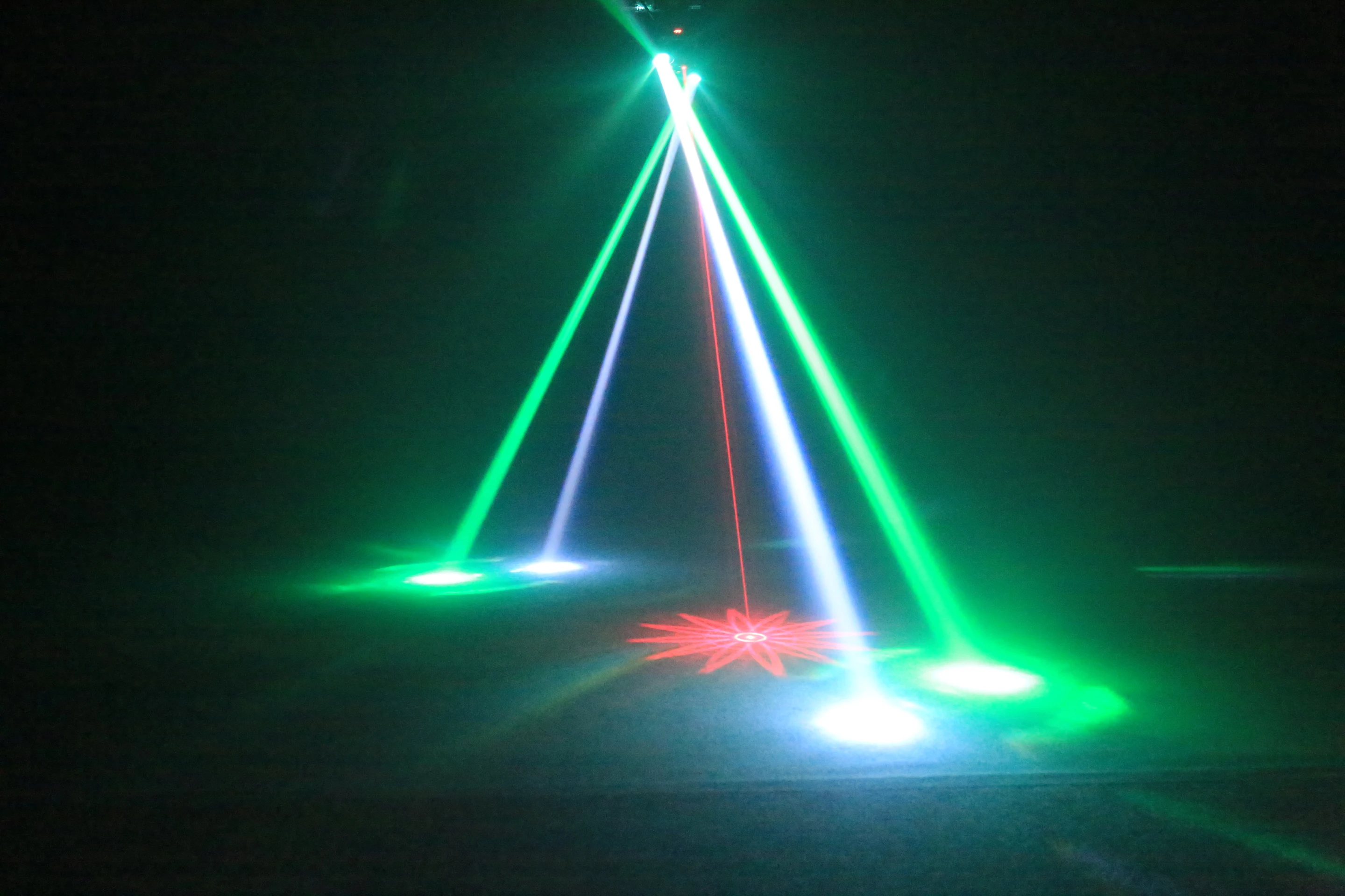 DMX 36W LED Moving Head Light Disco Gold Strobe Beam Green&Red Laser Party Light