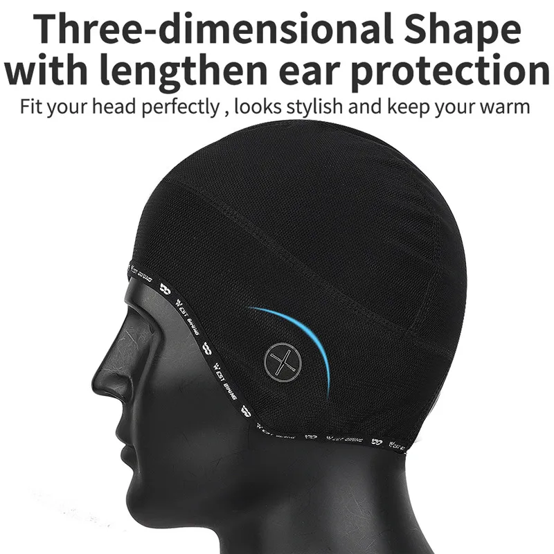 WEST BIKING Winter Cycling Cap Windproof Thermal Skull Cap Helmet Liner Running Skiing Motocycle Riding Men MTB Bike Hat