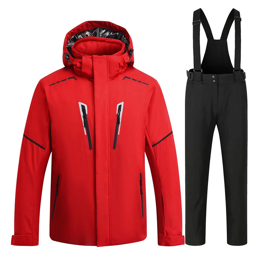 High Quality Ski Suit Winter Outdoor Thermal Ski Jacket and Baggy Snow Pants Waterproof Winter Clothes Men's Snowboarding Suit