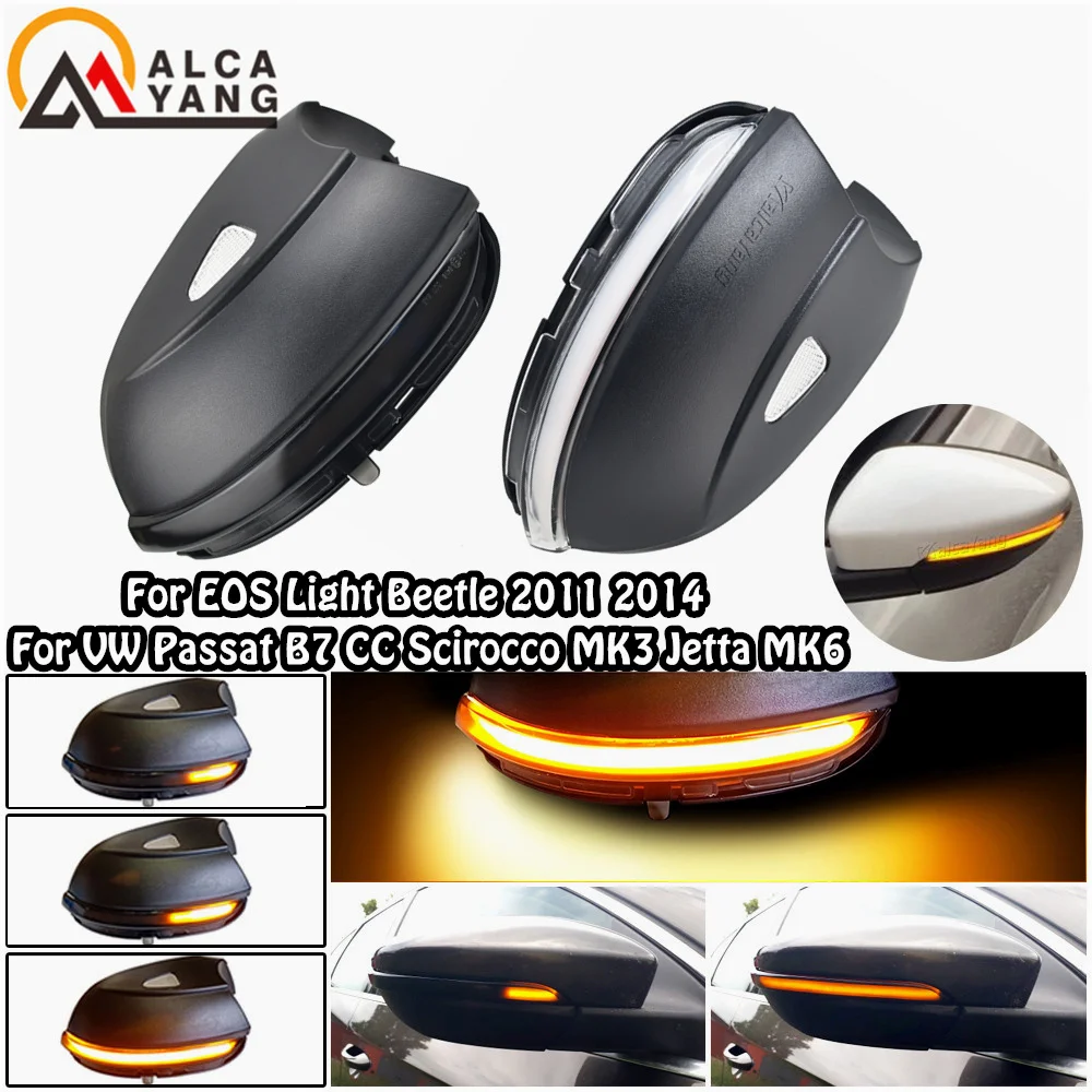 

Индикатор динамического зеркала для VW 10-18CC Passat B7 Scirocco 09 + MK3, мигающий боковой светодиодный светильник поворота, последовательный EOS12-18 Beetle