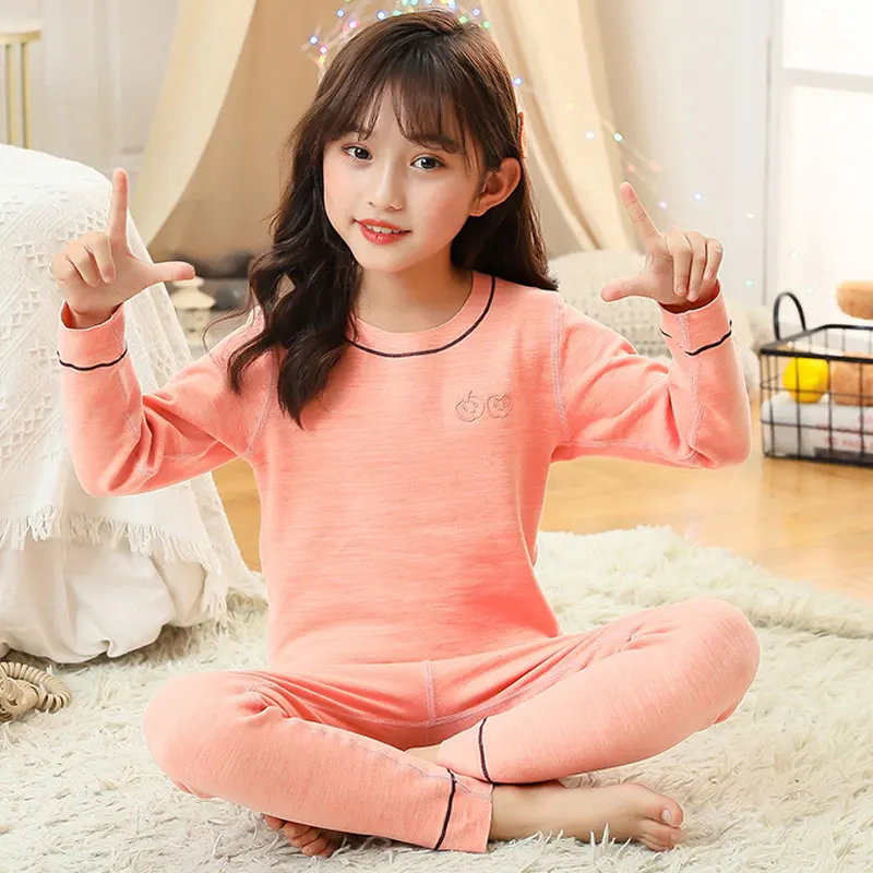 Teenage Boys Girls Underwear Set Autumn Winter Cozy Soft Kids Thermal Clothing Thicken Warm Long Johns Homewear Children Clothes