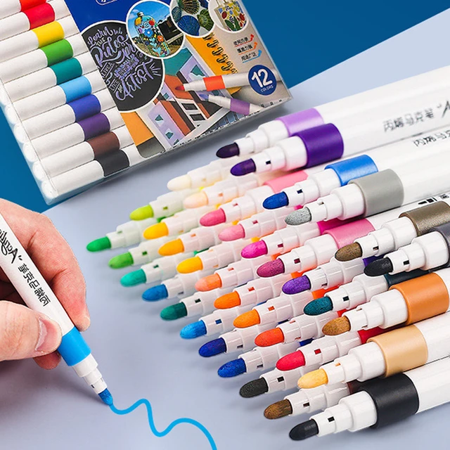 48/36/24/12 Colors Acrylic Paint Marker Set Art Markers Painting Pen  Graffiti For Stone, Disc, Mobile Phone Case Shoe Glass - Art Markers -  AliExpress