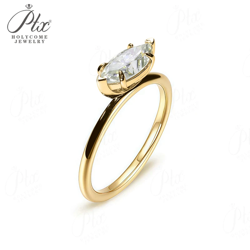6-Zackiger Ring 18K Gold Moissanit Diamant D-Farbe VVS1 Reinheit Marquise-Form 10K 14K S925 für Frauen Geburtstagsgeschenk Hohe Qualität – Detail 12