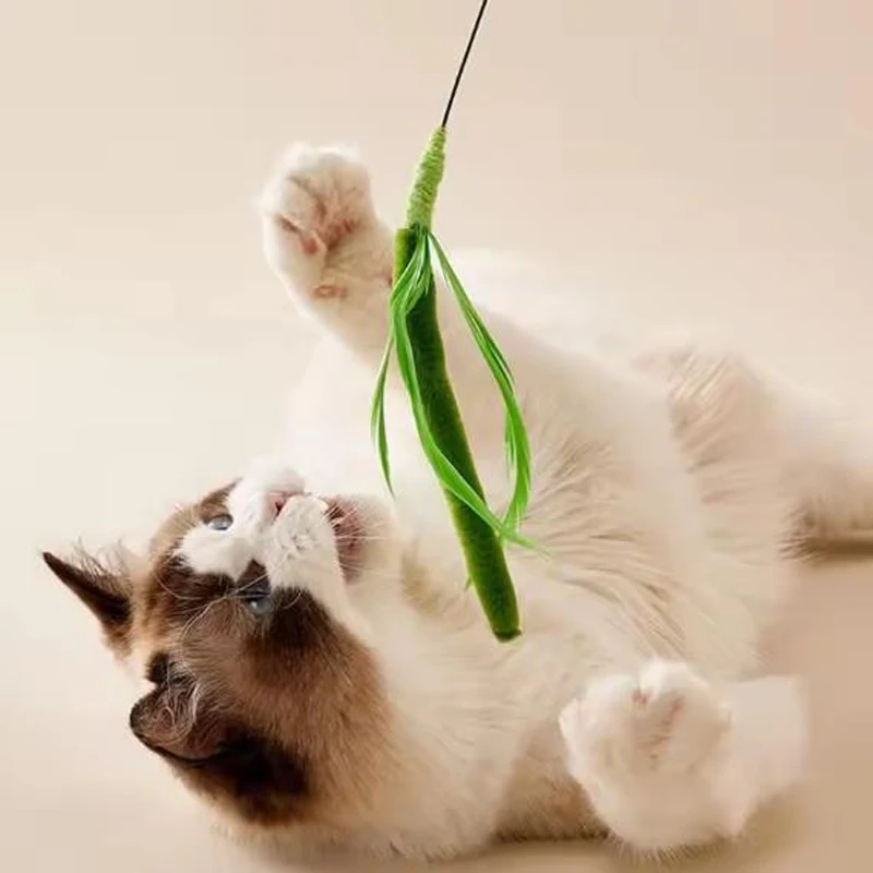 Durable Flexible Feather Pole Cat Toy
