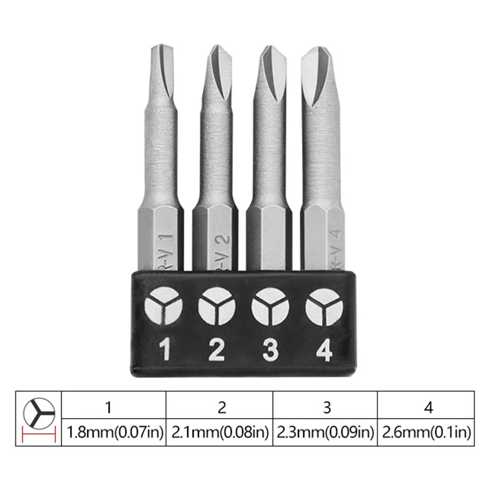 50 mm Länge, speziell geformter Schraubendreher-Satz, U-förmiges Y-Typ-Dreieck, dreieckiges inneres Kreuz, Schraubendreher-Bit, Handwerkzeug – Detail 4