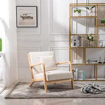 Formwell-레트로 모던 액센트 체어, 미드 센추리 소파 체어, 솔리드 우드 프레임, 허리 베개, 라운지 클럽 체어, 26