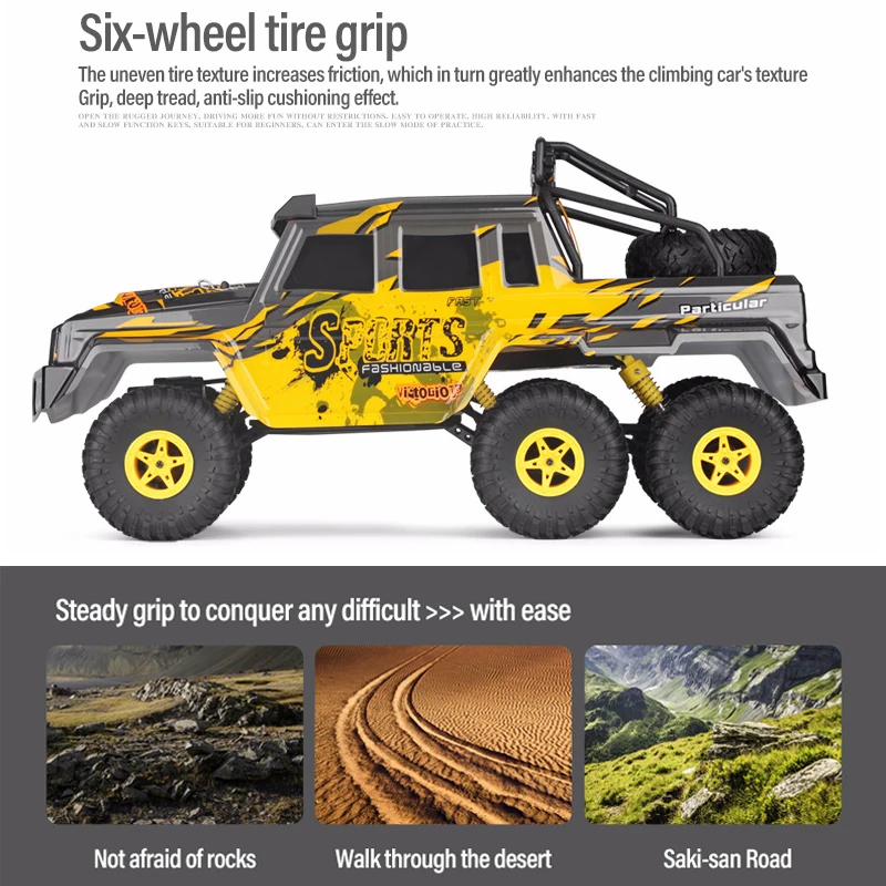 WLtoys 18629 RC Car 1:18 6x4 Climbing Vehicle 2.4G RC Six-Wheel Monster SUV Hummer Toy Car Model