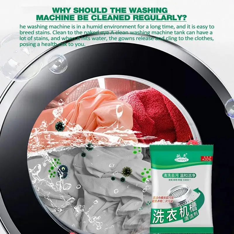 Washing Machine Cleaning Powder Top Load Washer Cleaning Odor Eliminator Household Washer Machine Drums Powder Descaler For