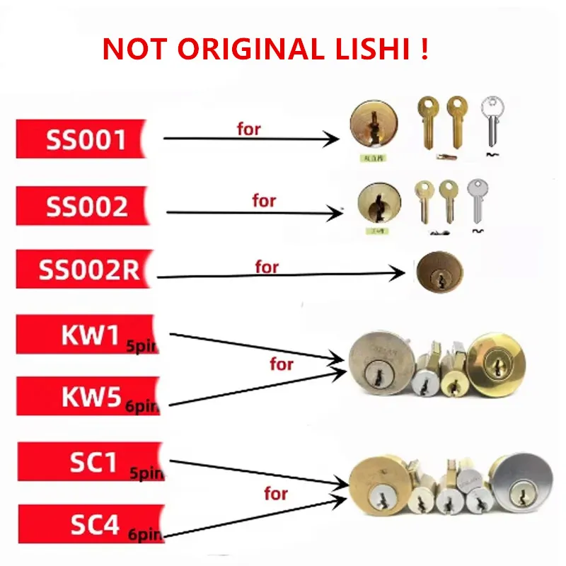 Lishi STYLE 2 in 1 Tool SC4 SS001 SS002 PRO KW1 KW5 SC1 Locksmith Tools for Home Door Civil Locks
