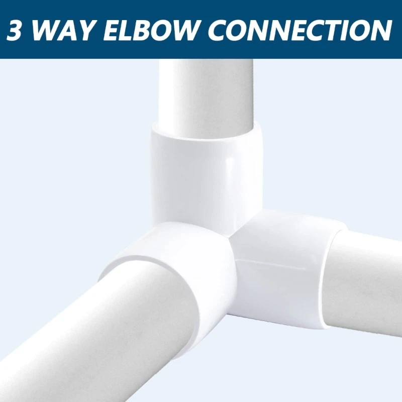 2pcs PVC 3 Way Elbow Fittings 90 Degree Water Pipe Adapters Corrosion Resistant Fittings Suitable for homes & Garden Use B03E