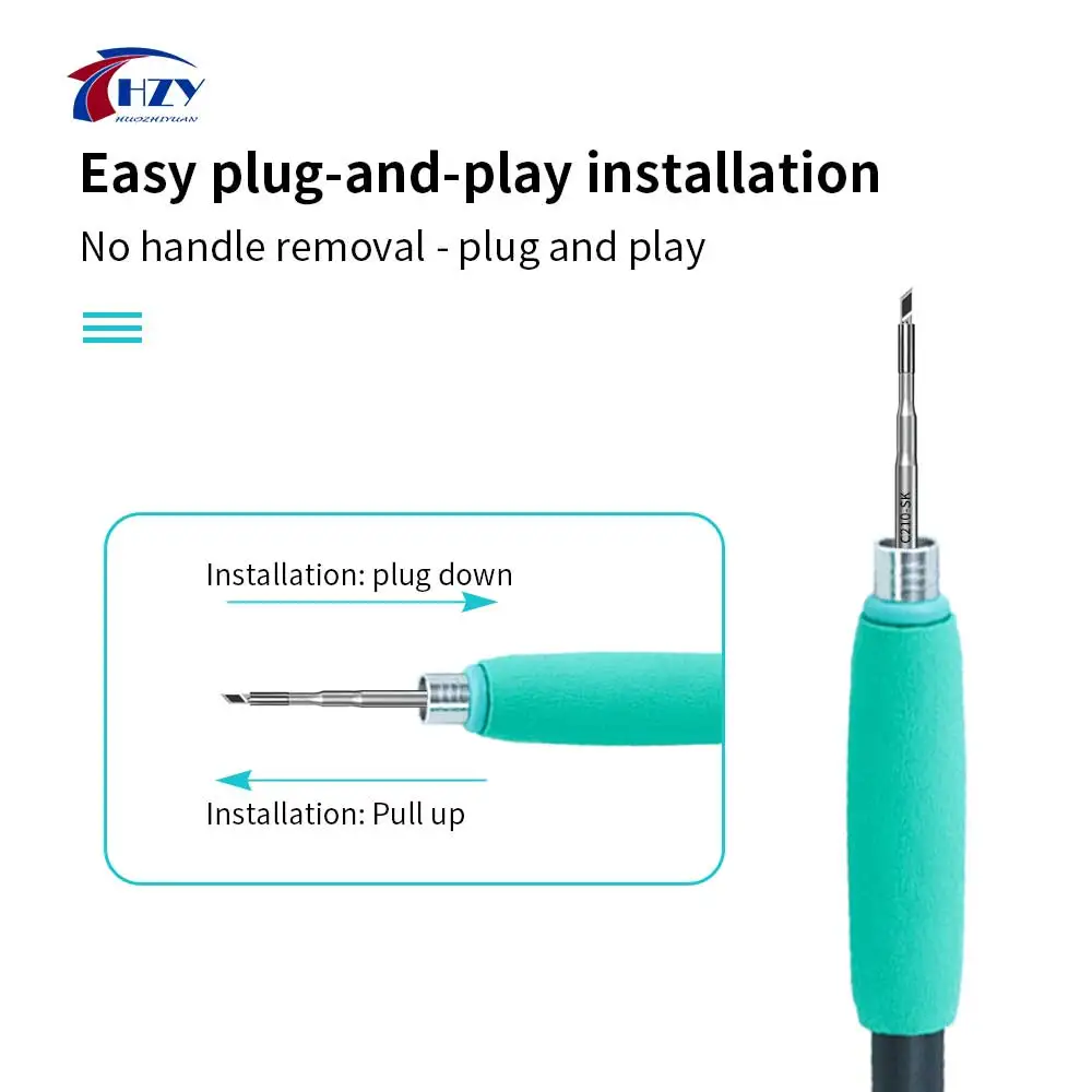Soldering Iron Tips HZY C210 Welding Tools K/SK/I/IS Universal 210 Handle Electric Soldering Iron for T210 Station Kit