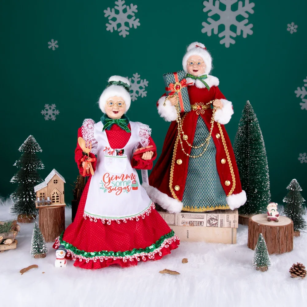 Christmas Tree Decoration Santa Claus Doll Santa Claus Decoration Christmas Tree Ornaments Santa Claus Doll Grandpa and Grandma New Year Home Decoration Happy NewYear