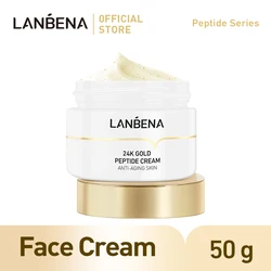LANBENA Peptide Wrinkle Facial Cream 24k Gold Anti Aging Skin Moisturize Minimize Fine Lines Effectively Increases Elasticity