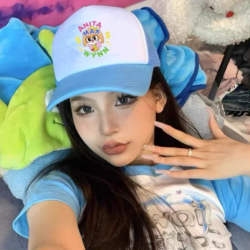 ANITA MAX WYNN Baseball Cap for Men Women Hip Hop Cartoon Print Mesh Hat Cute Trucker  Hat Casquette Gorras Bone 3