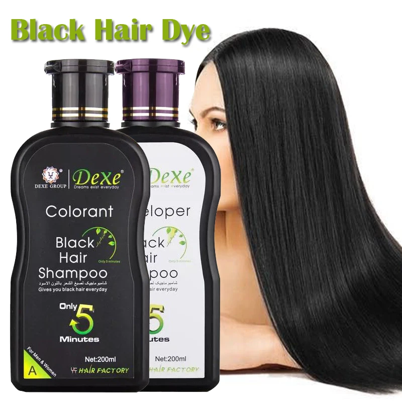 Black Hair Shampoo 10 Mins Dye Hair Into Black Herb Natural Faster Black Hair Restore Colorant Shampoo and Treatment 500ml black hair dye shampoo organic easy use 5 mins fast result apple hair color cream for cover gray white hair