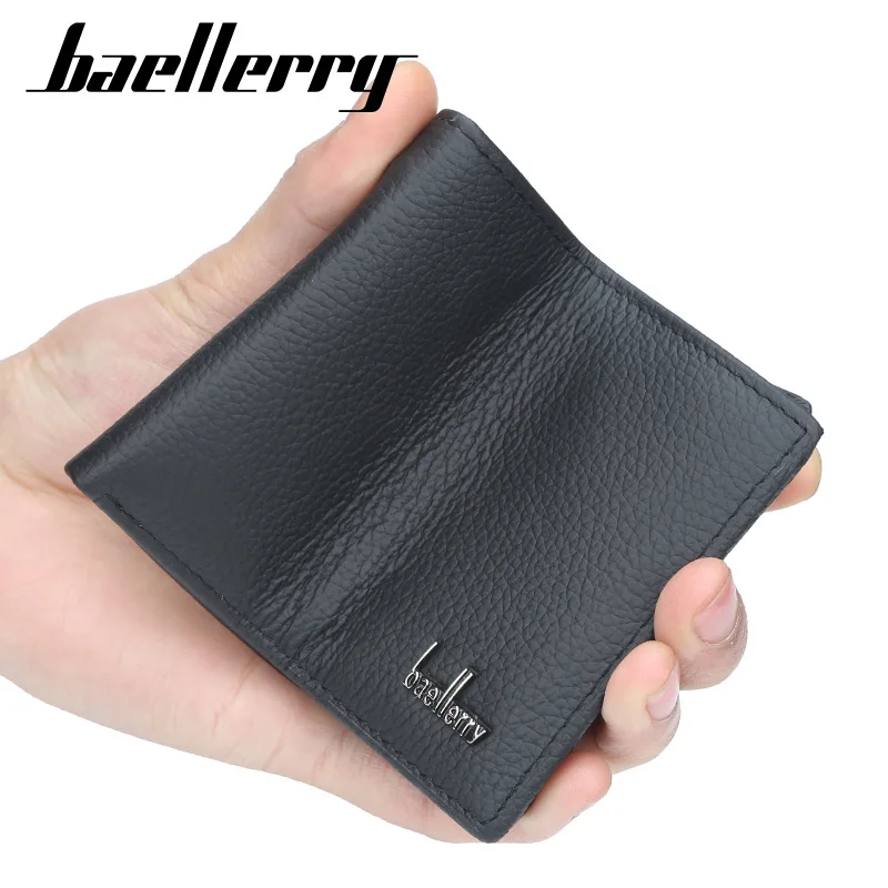 New Casual Men's Thin Short Leather WalletLitchi Pattern