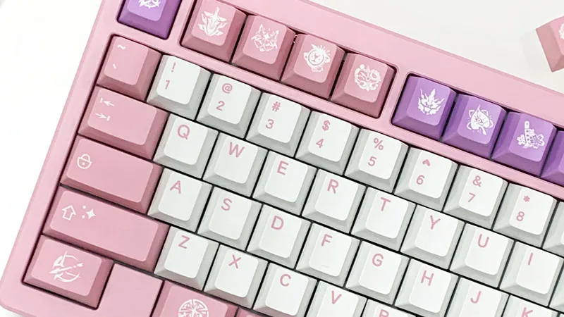 Anime Gaming Keycap Grupo 140 Teclas por Conjunto Elysia Keycaps Pbt Dye Subbed Perfil Cereja Honkai Impacto Keychron Gh60 Gk64 - Imagem 2