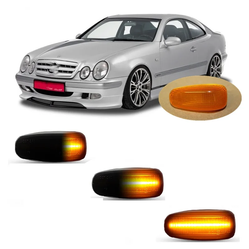 

for Mercedes Benz C E CLK RLK Class W202 W210 W208 R170 1995 - 2000 Dynamic LED Indicator Side Marker Signal Light Lamp Tuning