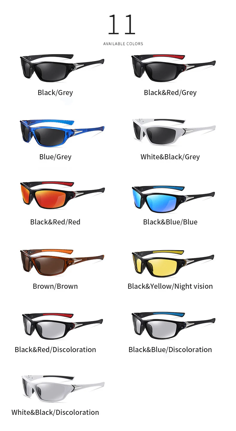 VCKA Motion Myopie Polarisierte Männer Fahren Sonnenbrille Bunte Gläser -0,5 bis -6,0 Rezept TR90 Frauen Gläser UV400 Brillen – Detail 10