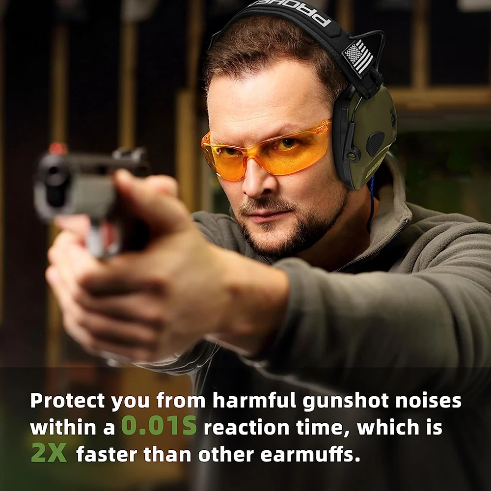 ZOHAN Electronic Shooting Earmuffs Hearing Protection Sound Amplification Anti-Noise Reduction NRR 23dB For Hunting Shoot Range 4