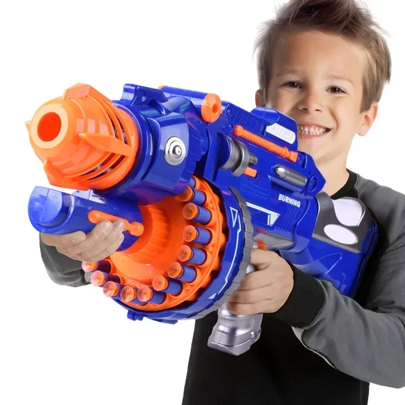 Children's Electric Continuous Shooting Gatling Toy Gun Suction Cup Soft Bullet Gun Explosion TTNerfs gun BB Guns Gifts for Kids 4