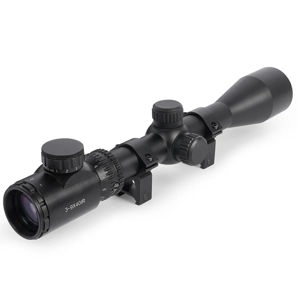 Tactical Long-Range Optical Sight 3-9X40IR Red/Green Dot Laser Combination Adjustable Focal Length for Hunting
