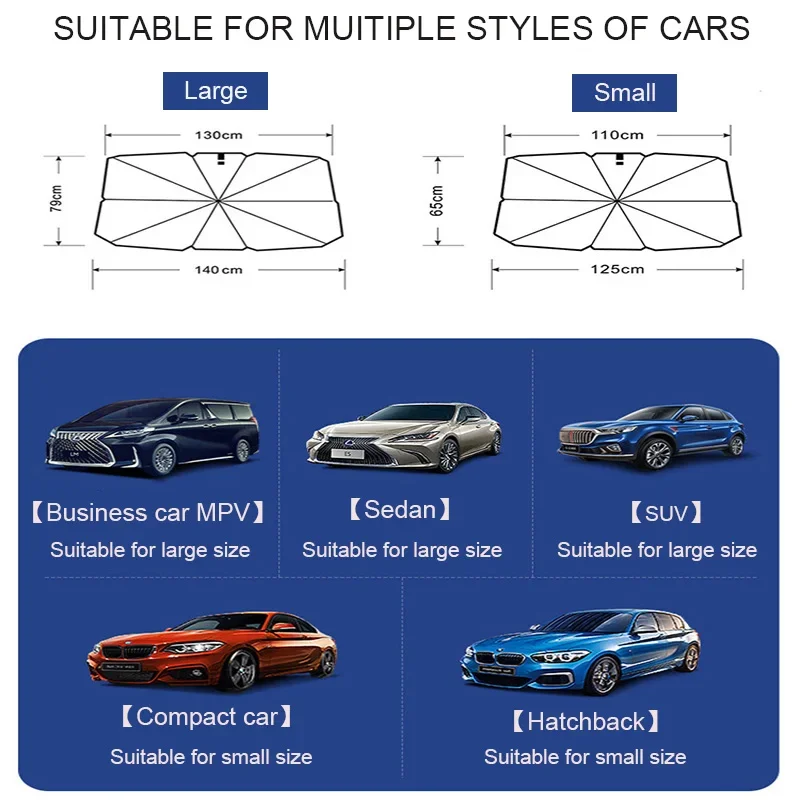 Car Sunshade Umbrella Protector For Auto Shading