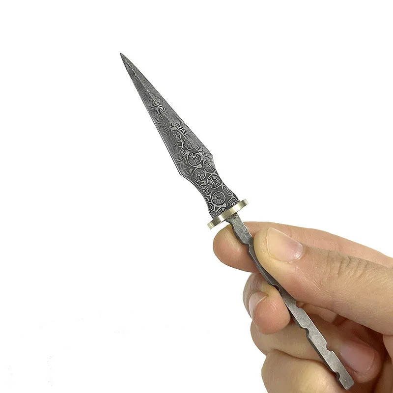 DIY Tea Knife Blank Rosette Real Damascus Steel Pu 'er Tea Needles Cutter Stainless Steel Metal Handle