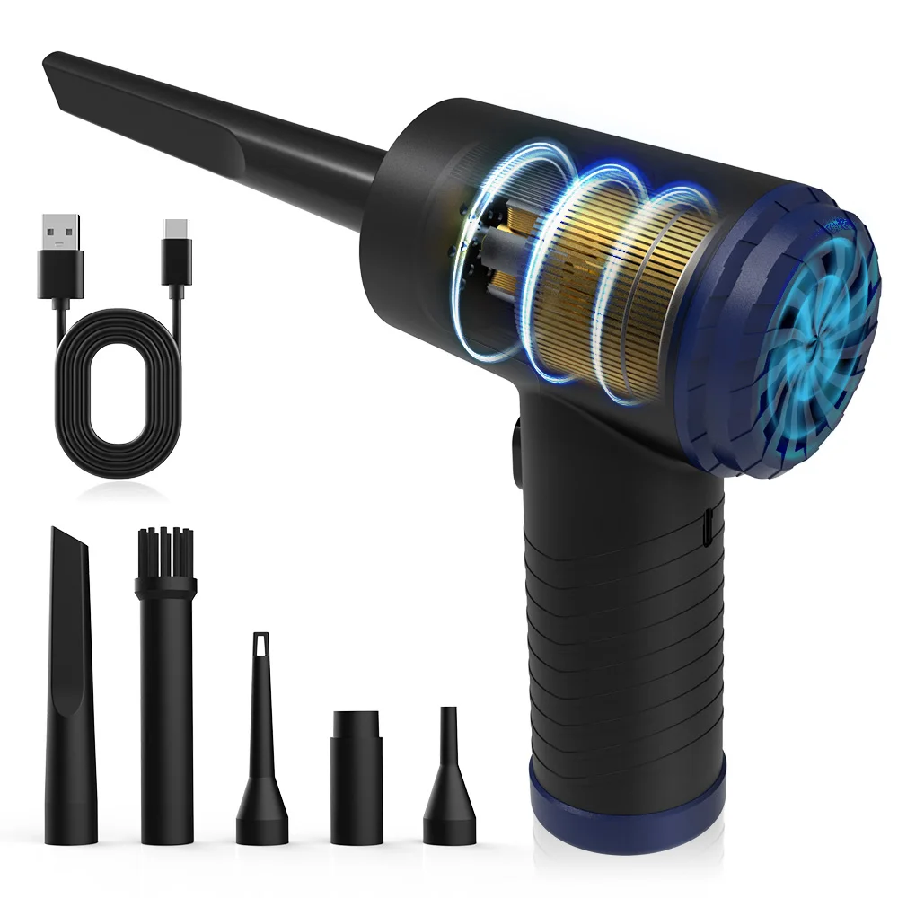 전기 압축 공기 먼지털이 충전식 무선 송풍기, 청소기 컴퓨터 키보드용, 재사용 가능한 먼지 제거기, 100000 RPM