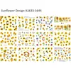 12patterns Sunflower Nail Water Decals Yellow Flowers Sliders for Nails Transfer Sticker Floral Butterfly Bee Manicure Wraps 2