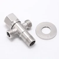 SUS304 วาล์วมุมทางออกคู่สําหรับห้องครัวห้องน้ํามุมวาล์วจ่ายน้ําทนต่อการกัดกร่อนอุปกรณ์ประปา 6