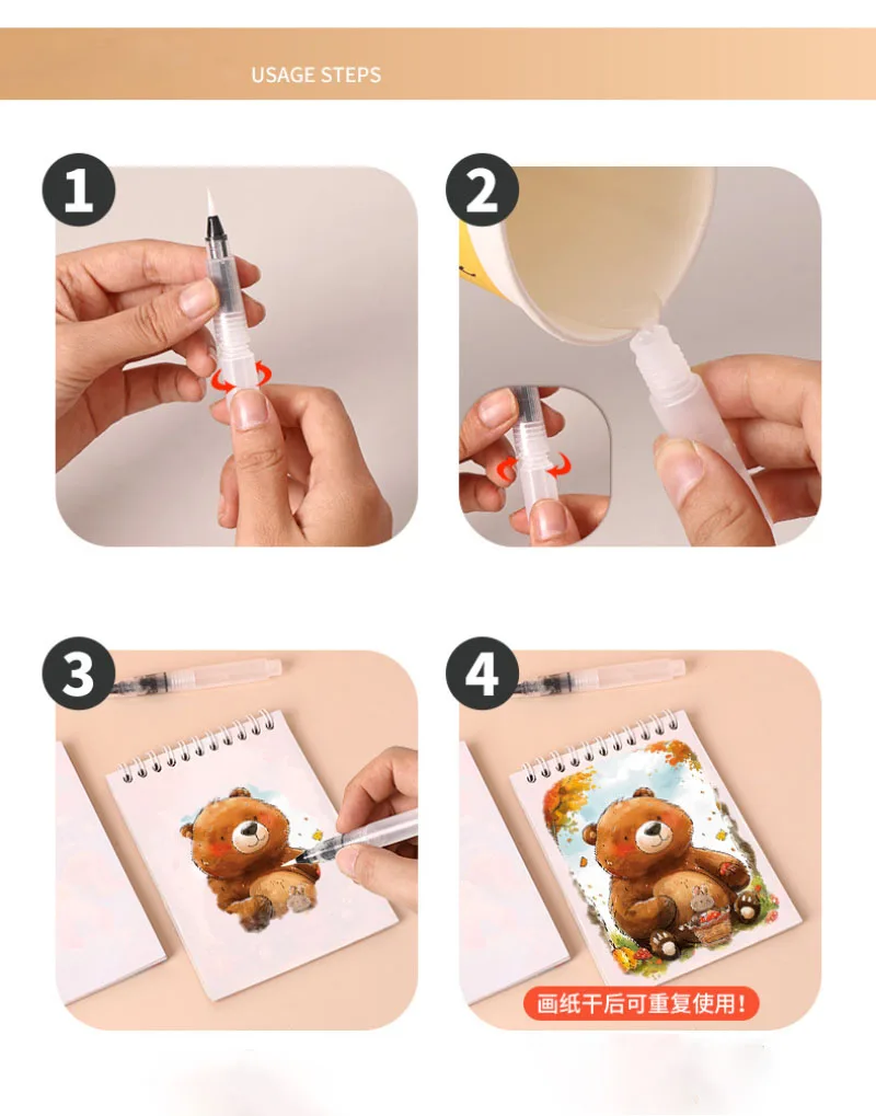 Magic Water Doodle Books Kids Toddlers Drawing Toys Cute Cartoon Unicorn Ocean Forest Animal Reusable Water Painting Cardboard — view 5