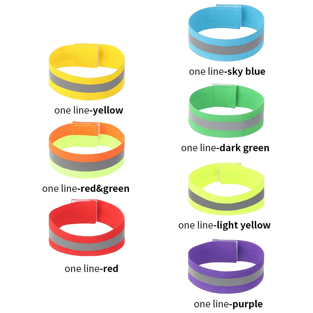 Cycling Reflective Strips Bicycle Bind Strap Safety Alert Pants Hand Leg Warning Armband Wristband Sport Tape reflective straps