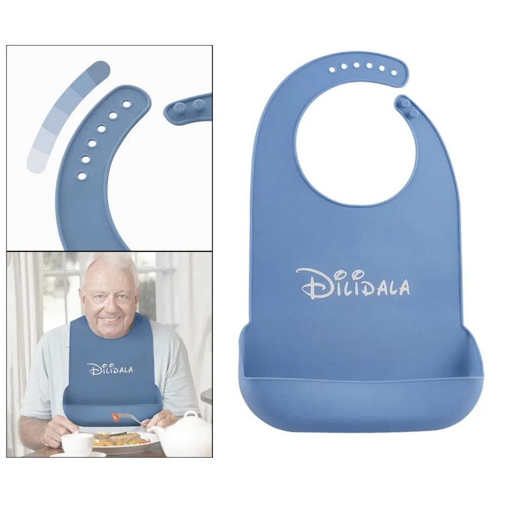 Waterproof Silicone Adult Bib for Elderly Feeding