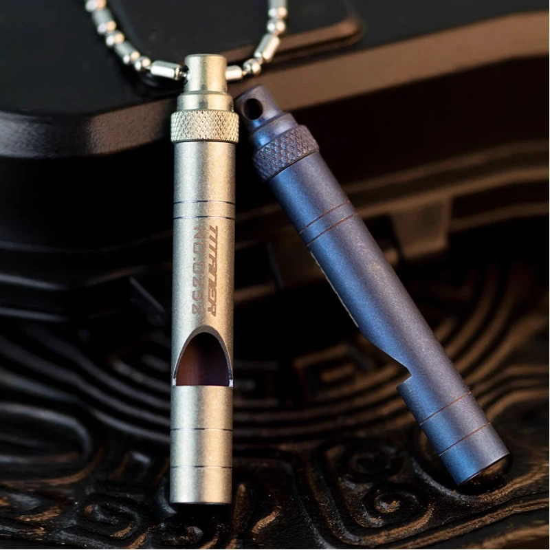 High-grade Dog Trainings Metal Titanium Whistle Emergency Survival High Frequency Sound 123db Popping Whistle Animal Training