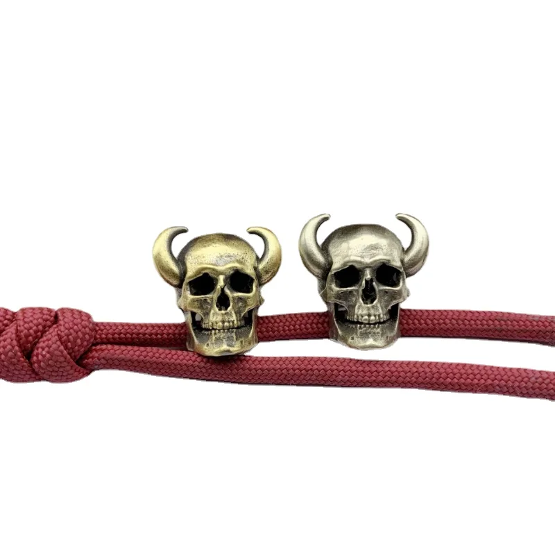 

Латунные бусины для ножа с крючком и черепом, инструменты для рукоделия, подвески на ремешке для повседневного использования, брелки, аксессуары