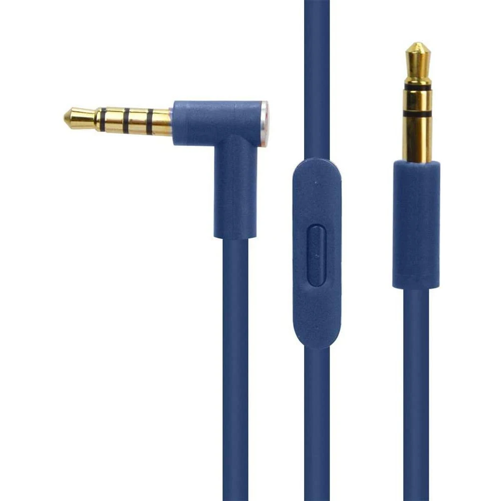 Cavo Audio Sostitutivo Con Controllo Mic In Linea Per Beats By Dr Dre Headphone Solo/Studio/Pro/Detox/Wireless Blue