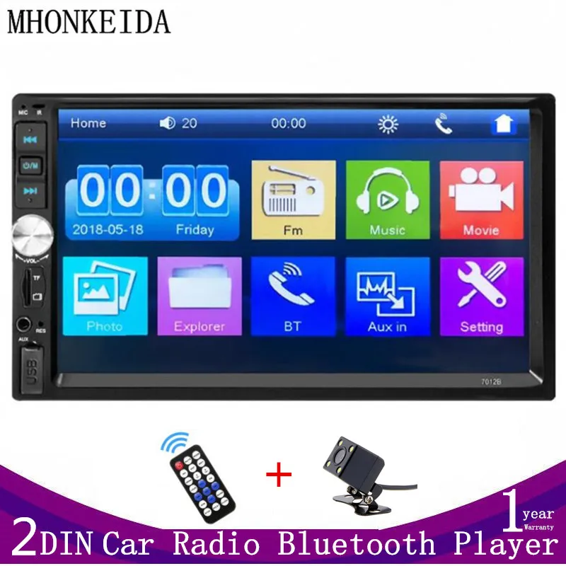 2 DIN 7&quot HD Touch Screen Car Multimedia Radio Player MP5 MP3 BT USB TF FM Camera For Toyota KIA Hyundai Nissan BMW VW Stereo |