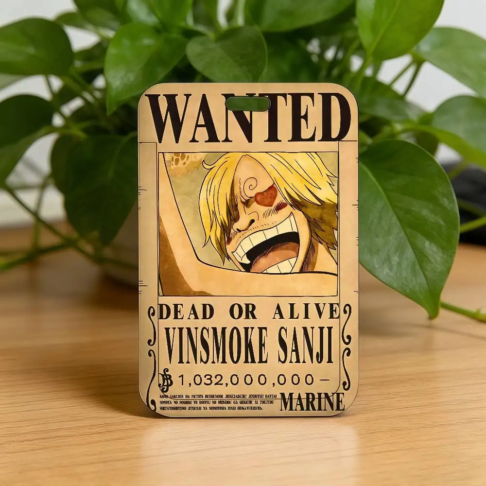 Anime One Piece Luffy Wanted Notice Kartenhalter mit Umhängeband, Schlüsselanhänger, Ausweishalter, Geschenk – Detail 4