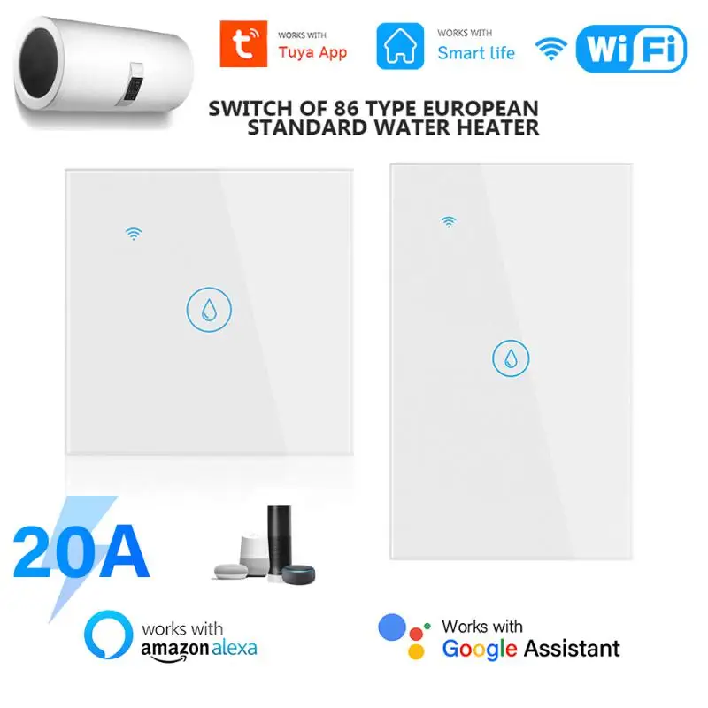 Tuya Wifi Smart Water Heater Switch Bluetooth 20A Eu/Us/Au Funzione Di Temporizzazione Smart Home Funziona Con Smart Life Tramite Alexa Google Home