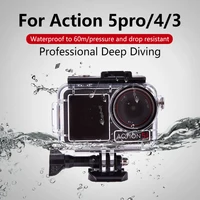 Waterproof PC Sports Camera Cover 60M Camera Protective Shell Transparent Tempered Glass For DJI Osmo Action 5 Pro/4/3 1