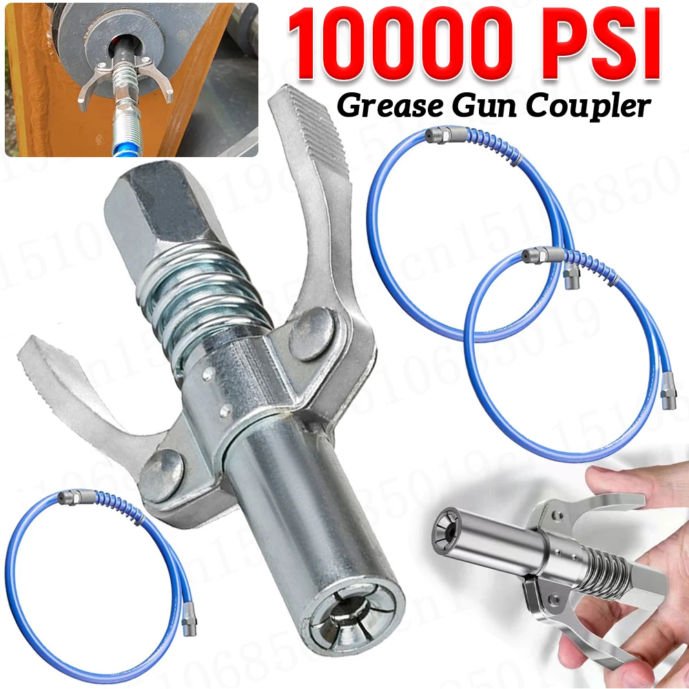 Grease Gun Coupler 10000 PSI NPTI/8 Oil Pump Car Syringe Lubricant Tip Grease Nozzle for Repair Quick Release Grease Tip Tool